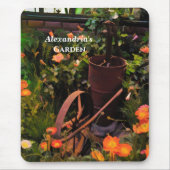 ヴィンテージフラワーガーデンウォーターカラーフローラカスタム マウスパッド (正面)