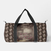 ヴィンテージフラワーガーデンチェアパーソナライズされた ダッフルバッグ (正面)