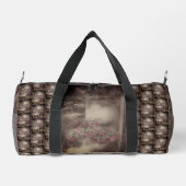 ヴィンテージフラワーガーデンチェアパーソナライズされた ダッフルバッグ (裏面)