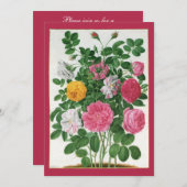 ヴィンテージフラワーガーデンバラブライダルシャワーパーティー 招待状 (正面/裏面)