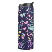 ヴィンテージフラワーガーデンレインボーバタフライブルー タンブラー (回転左)