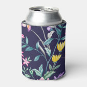 ヴィンテージフラワーガーデンレインボーバタフライブルー 缶クーラー (缶正面)