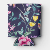 ヴィンテージフラワーガーデンレインボーバタフライブルー 缶クーラー (正面)