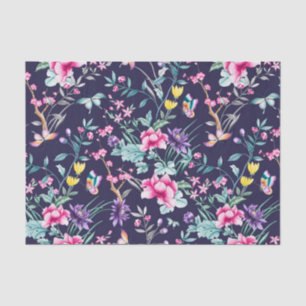 ヴィンテージフラワーガーデンレインボーバタフライブルー 薄葉紙