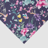 ヴィンテージフラワーガーデンレインボーバタフライブルー 薄葉紙 (詳細)