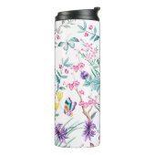 ヴィンテージフラワーガーデンレインボーバタフライホワイト タンブラー (回転左)