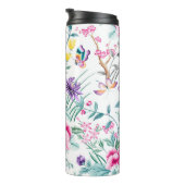 ヴィンテージフラワーガーデンレインボーバタフライホワイト タンブラー (回転右)