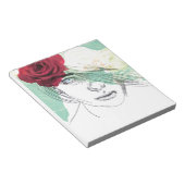 ヴィンテージフラワーガールイラストレーション ノートパッド (アングル)