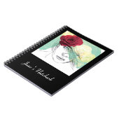 ヴィンテージフラワーガールイラストレーション ノートブック (左側)