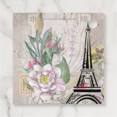 ヴィンテージフラワーコラージュ&エッフェルタワーイラストレーション フェイバータグ (裏面)