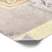 ヴィンテージフラワーコラージュ&エッフェルタワーイラストレーション ポスター (角)