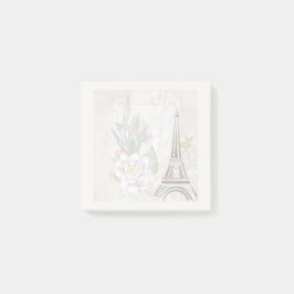 ヴィンテージフラワーコラージュ&エッフェルタワーイラストレーション ポストイット