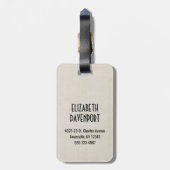 ヴィンテージフラワーコラージュ&エッフェルタワーイラストレーション ラゲッジタグ (裏面縦)