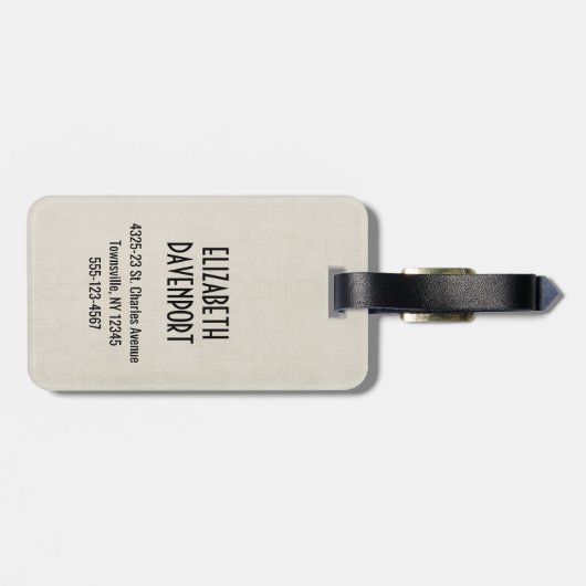 ヴィンテージフラワーコラージュ&エッフェルタワーイラストレーション ラゲッジタグ (裏面横)