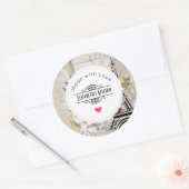 ヴィンテージフラワーコラージュ&エッフェルタワーキッチン ラウンドシール (封筒)