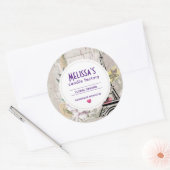 ヴィンテージフラワーコラージュ&エッフェルタワーキャンドルソープ ラウンドシール (封筒)