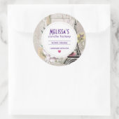 ヴィンテージフラワーコラージュ&エッフェルタワーキャンドルソープ ラウンドシール (バッグ)