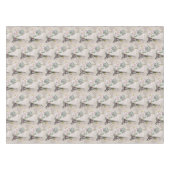 ヴィンテージフラワーコラージュ&エッフェルタワーパターン テーブルクロス (正面(横))