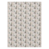 ヴィンテージフラワーコラージュ&エッフェルタワーパターン テーブルクロス (正面)