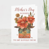 ヴィンテージフラワーコーヒーマザーズDay Card カード (正面)