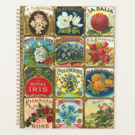 ヴィンテージフラワーシガーラベルフローラ金ゴールドプランナー プランナー手帳