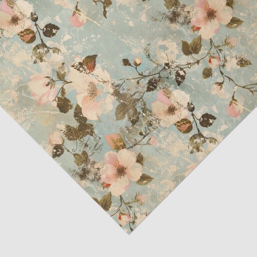 ヴィンテージフラワーシャビーシックパステルデクページ 薄葉紙 (詳細)