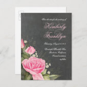 ヴィンテージフラワーシャルボード日付を保存 案内ポストカード (正面/裏面)