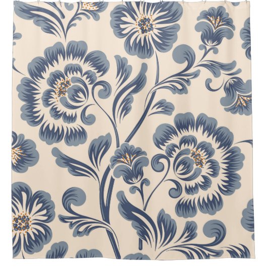 ヴィンテージフラワーシームレスパターン要素。エレガントt シャワーカーテン (正面)