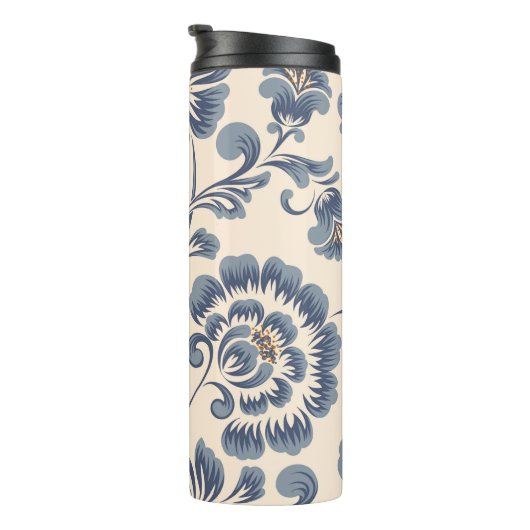 ヴィンテージフラワーシームレスパターン要素。エレガントt タンブラー (回転右)