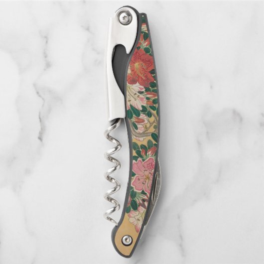 ヴィンテージフラワーズアザ日本のレア絵画ズ ソムリエナイフ (正面)