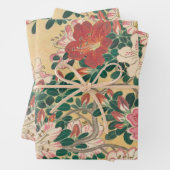 ヴィンテージフラワーズアザ日本のレア絵画ズ ラッピングペーパーシート (インサイチュ)