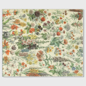 ヴィンテージフラワーズアンティーク植物性フローラ ラッピングペーパー (フラット)