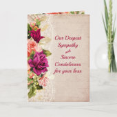 ヴィンテージフラワーズアンドレース悔やみや弔慰 カード (正面)