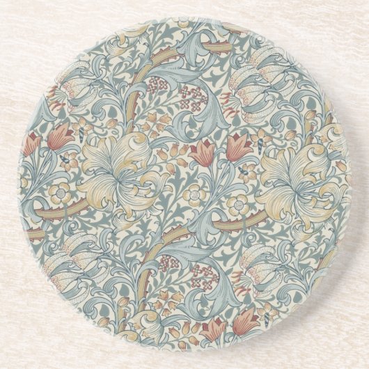 ヴィンテージフラワーズウィリアムモリスゴールデンリリー コースター (正面)