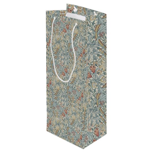 ヴィンテージフラワーズウィリアムモリスゴールデンリリー ワインギフトバッグ (裏面アングル)