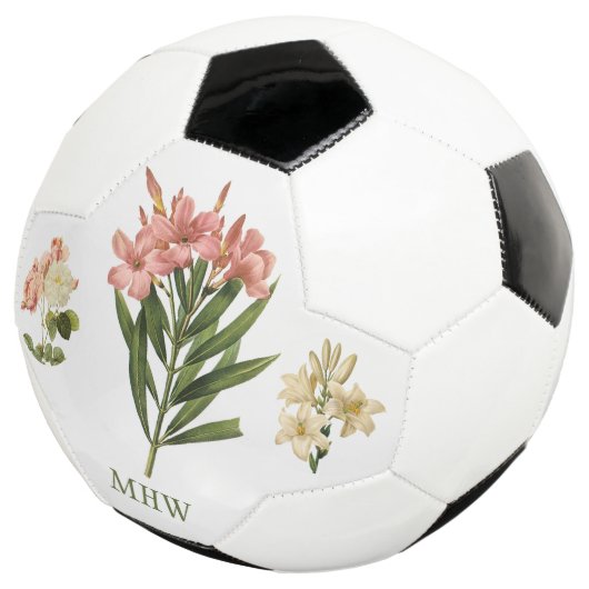 ヴィンテージフラワーズカスタムモノグラムサッカーボール サッカーボール (3/4)