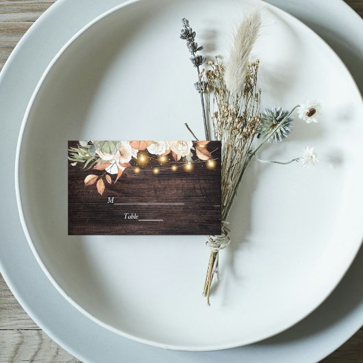 ヴィンテージフラワーズカボチャ秋 プレイスカード