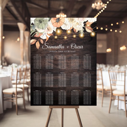 ヴィンテージフラワーズカボチャ秋 ポスター