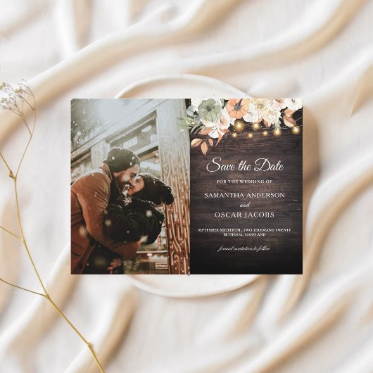 ヴィンテージフラワーズカボチャ秋 案内ポストカード