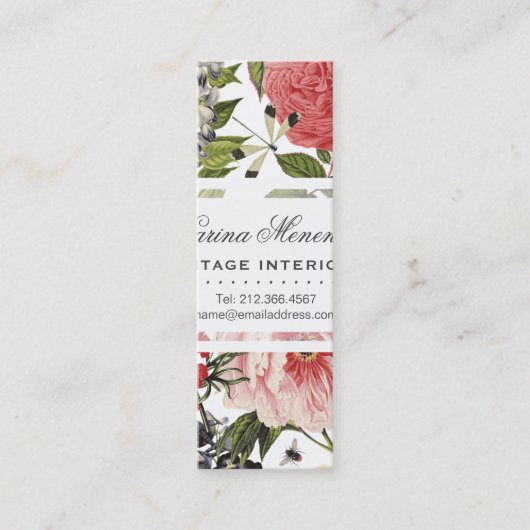 ヴィンテージフラワーズガーデンフローラスクエアB スキニー名刺 (正面)