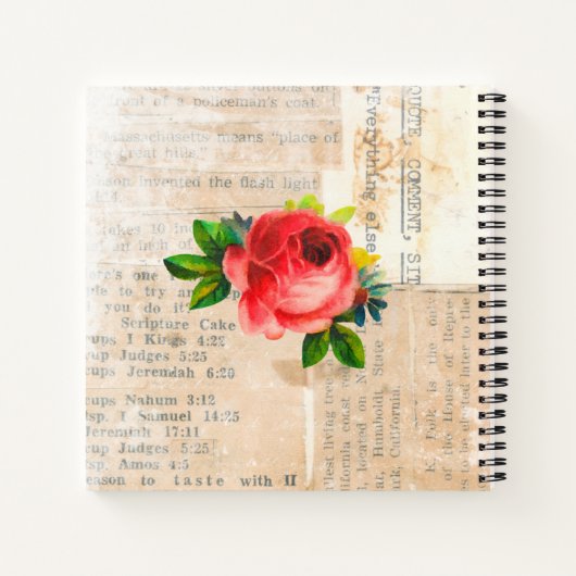 ヴィンテージフラワーズコテージスタイルレシピ手帳 ノートブック (裏面)