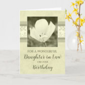 ヴィンテージフラワーズドーターインロー誕生日カード カード (黄色い花)