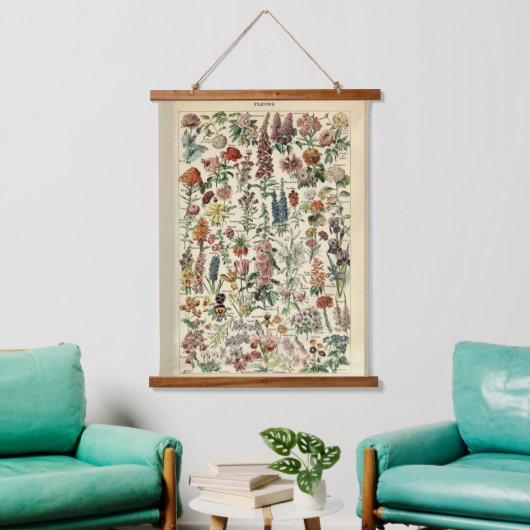 ヴィンテージフラワーズバイアドルフミロ 吊り下げ型タペストリー (リビング)