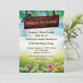 ヴィンテージフラワーズバタフライバースデーパーティー 招待状 (スタンド正面)