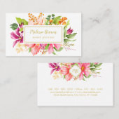 ヴィンテージフラワーズパステルイベントプランナー名刺 名刺 (正面/裏面)