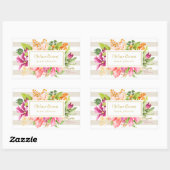 ヴィンテージフラワーズピンクパステルイベントプランナーシール 長方形シール (シート)