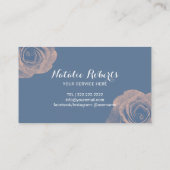 ヴィンテージフラワーズピンクブルー美しいサロンロイヤリティ ロイヤリティカード (裏面)