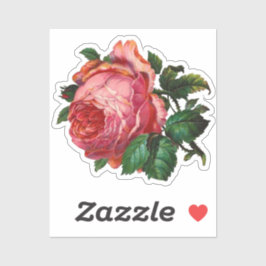 ヴィンテージフラワーズピンクローズフローラ シール