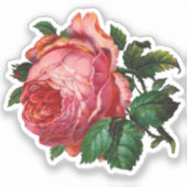 ヴィンテージフラワーズピンクローズフローラ シール (正面)