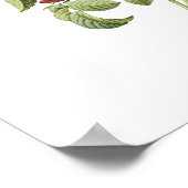 ヴィンテージフラワーズフローラレッドローズオブラブズバイルドゥート ポスター (角)